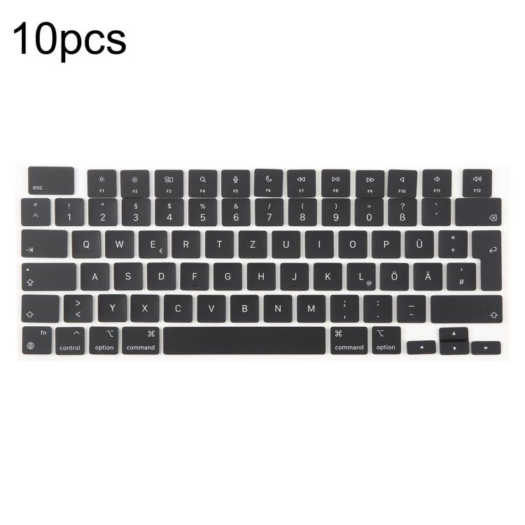 For MacBook A2442 A2485 A2779 A2780 A2991 A2992 A2918 10pcs UK Big Enter Version Keycaps, Language:German - free shipping - PMc TechLife - Order now!