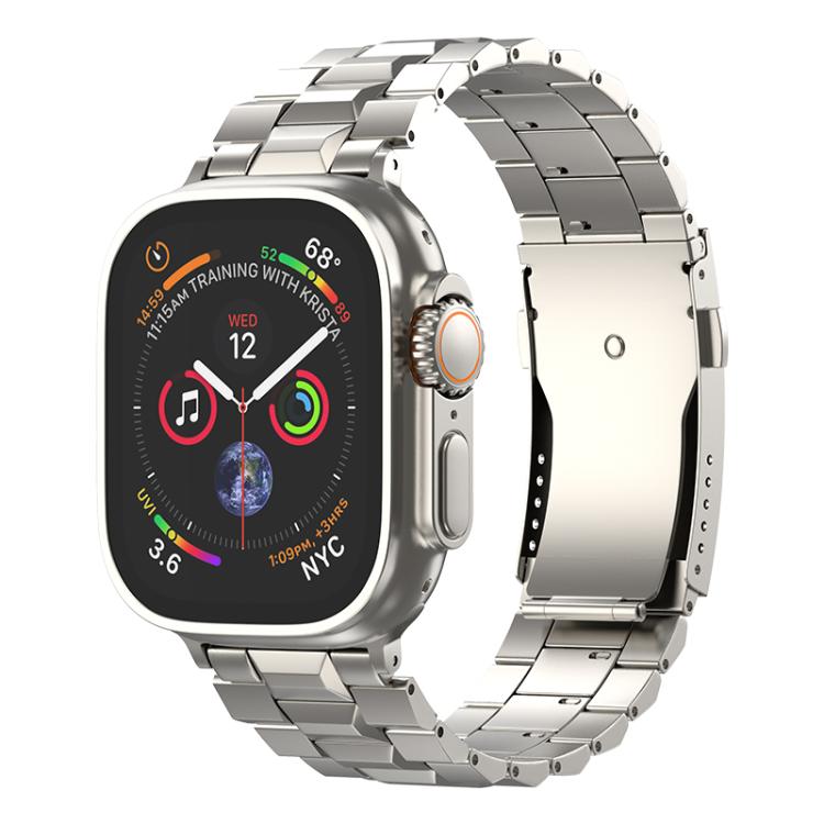 For Apple Watch 46mm / 49mm / 45mm / 44mm T-shaped Turtle Buckle Detachable Titanium Watch Band(Titanium) - free shipping - PMc TechLife - Order now!