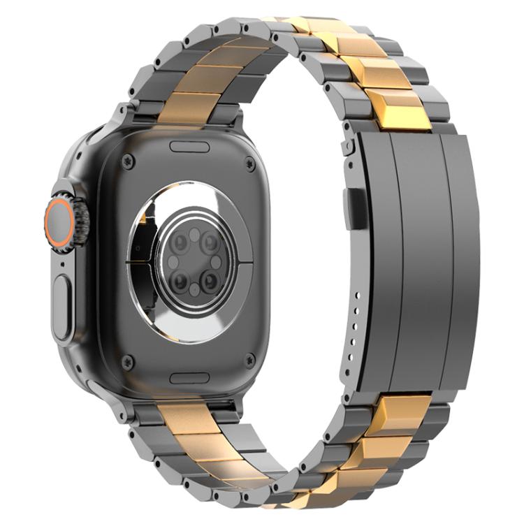 For Apple Watch 42mm / 41mm / 40mm / 38mm T-shaped Turtle Buckle Detachable Titanium Watch Band(Grey Gold) - free shipping - PMc TechLife - Order now!
