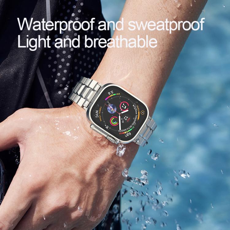For Apple Watch 46mm / 49mm / 45mm / 44mm T-shaped Turtle Buckle Detachable Titanium Watch Band(Blue Gold) - free shipping - PMc TechLife - Order now!