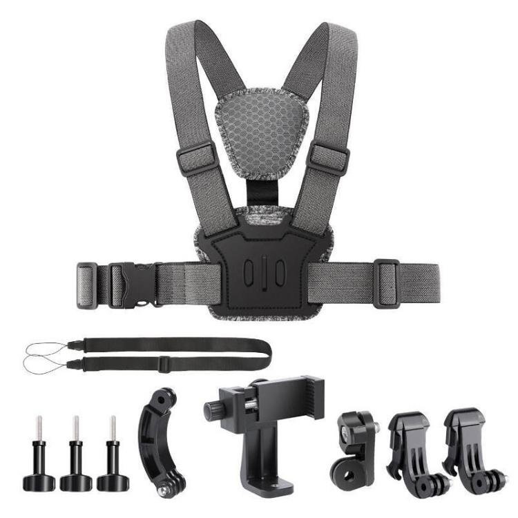 10 in 1 360 Phone Clamp Quick Release Body Mount Belt Chest Strap with Mount & Screw(Grey) - free shipping - PMC TechLife - Order now!