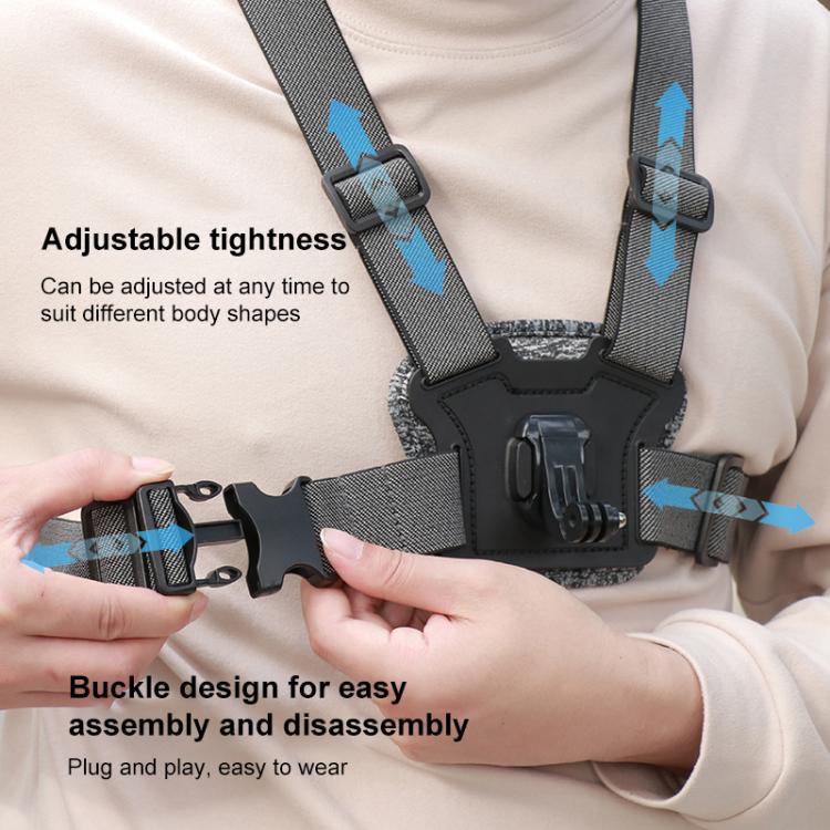 3 in 1 Quick Release Body Mount Belt Chest Strap with Mount & Screw(Grey) - free shipping - PMC TechLife - Order now!