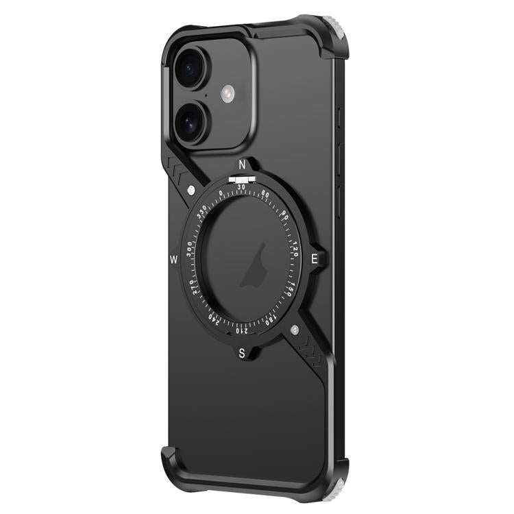 For iPhone 16 Plus S Shaped 360 Holder Airbag Frameless MagSafe Metal Phone Case(Black) - free shipping - PMC TechLife - Order now!