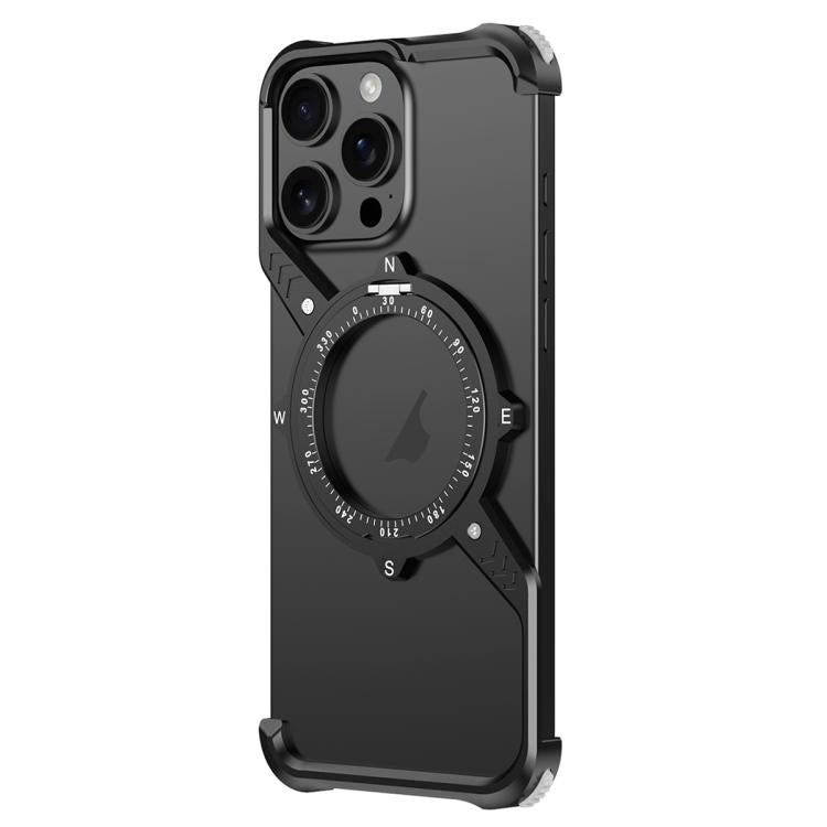 For iPhone 13 Pro S Shaped 360 Holder Airbag Frameless MagSafe Metal Phone Case(Black) - free shipping - PMC TechLife - Order now!