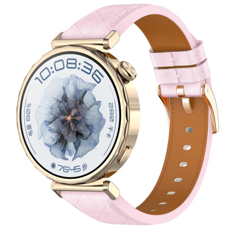 18mm Square Leather Rose Gold Buckle Watch Band(Pink) - free shipping - PMc TechLife - Order now!