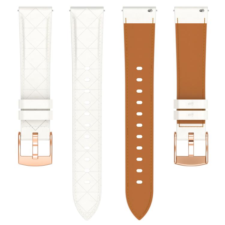 20mm Square Leather Rose Gold Buckle Watch Band(White) - free shipping - PMc TechLife - Order now!