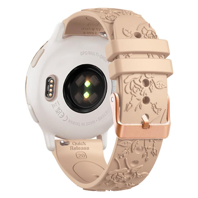 20mm Embossed Rose Gold Buckle Silicone Watch Band(Apricot) - free shipping - PMc TechLife - Order now!
