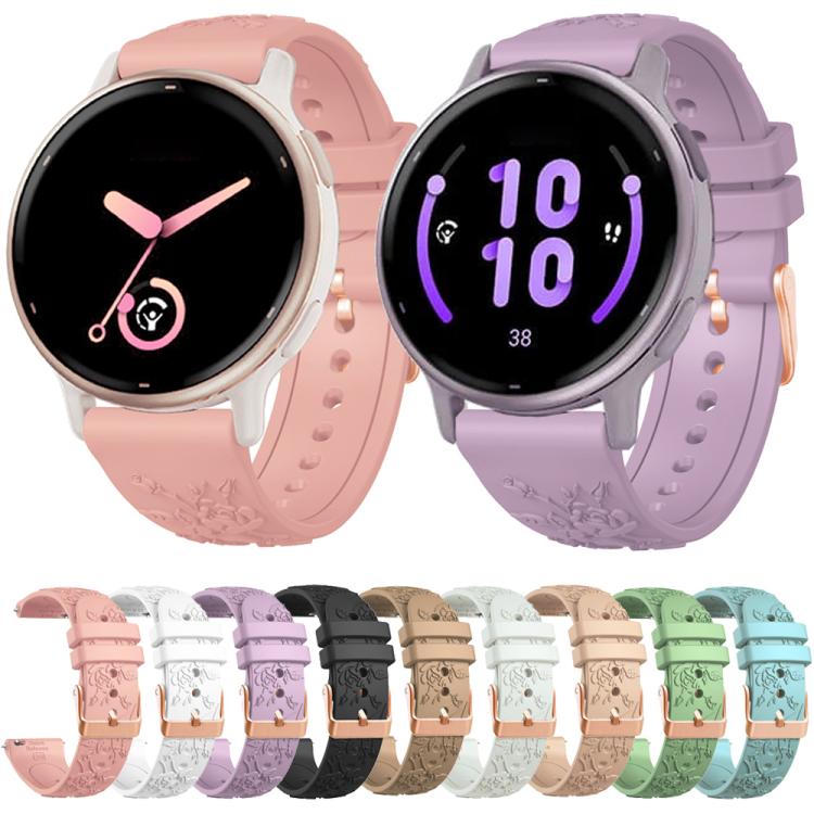 20mm Embossed Rose Gold Buckle Silicone Watch Band(White) - free shipping - PMc TechLife - Order now!