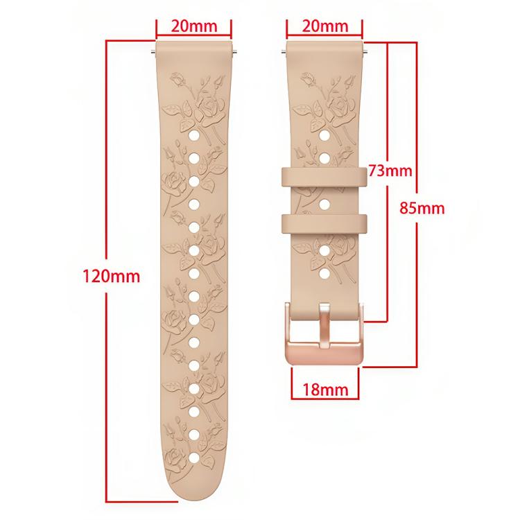 20mm Embossed Rose Gold Buckle Silicone Watch Band(Light Green) - free shipping - PMc TechLife - Order now!