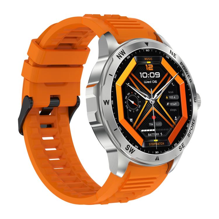 AK77 BT Call Smart Watch, Support Blood Oxygen / Blood Pressure / Heart Rate / Sports Wellness Tracking Fitness Tracker(Orange Silicone) - free shipping - PMC TechLife - Order now!
