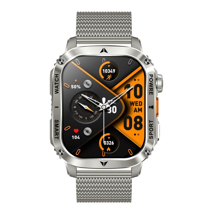 AK80 BT Call Smart Watch, Support Blood Oxygen / Blood Pressure / Heart Rate / Sports Wellness Tracking Fitness Tracker(Silver Mesh Steel) - free shipping - PMC TechLife - Order now!