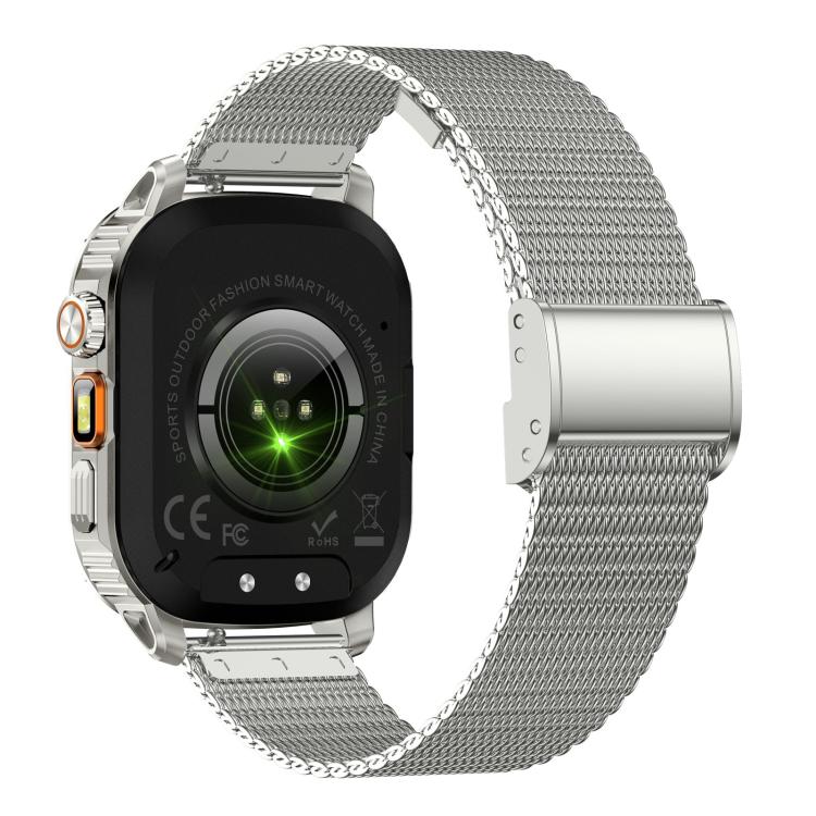 AK80 BT Call Smart Watch, Support Blood Oxygen / Blood Pressure / Heart Rate / Sports Wellness Tracking Fitness Tracker(Silver Mesh Steel) - free shipping - PMC TechLife - Order now!