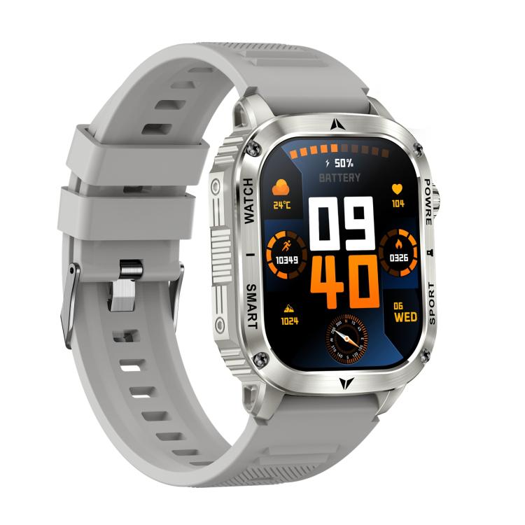 AK80 BT Call Smart Watch, Support Blood Oxygen / Blood Pressure / Heart Rate / Sports Wellness Tracking Fitness Tracker(Grey Silicone) - free shipping - PMC TechLife - Order now!