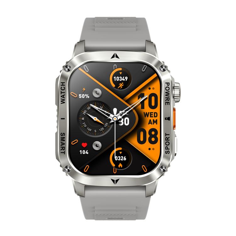 AK80 BT Call Smart Watch, Support Blood Oxygen / Blood Pressure / Heart Rate / Sports Wellness Tracking Fitness Tracker(Grey Silicone) - free shipping - PMC TechLife - Order now!