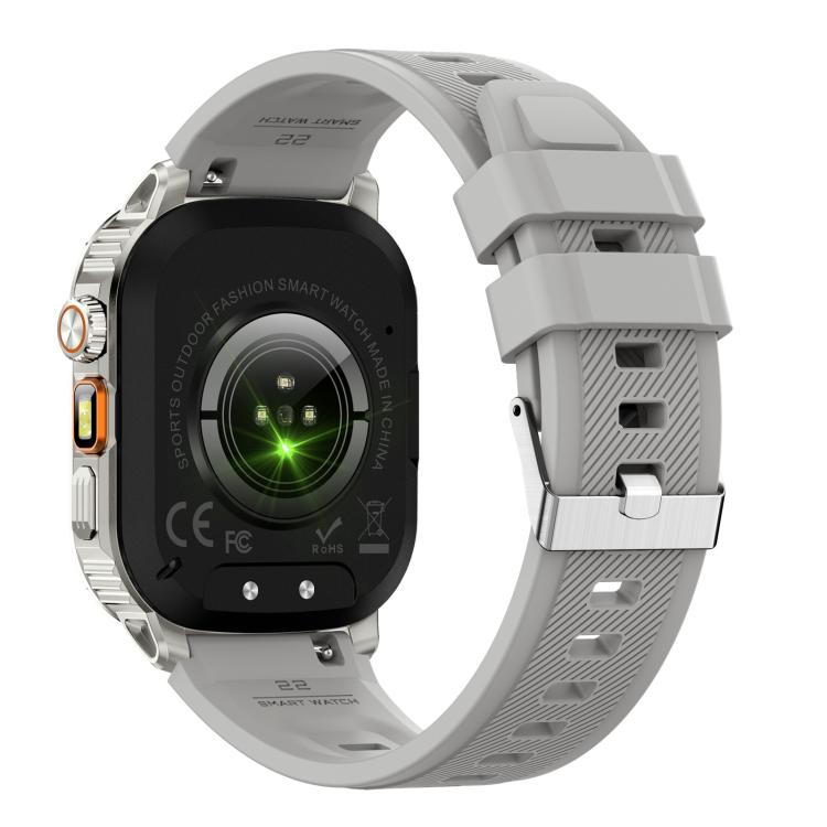 AK80 BT Call Smart Watch, Support Blood Oxygen / Blood Pressure / Heart Rate / Sports Wellness Tracking Fitness Tracker(Grey Silicone) - free shipping - PMC TechLife - Order now!
