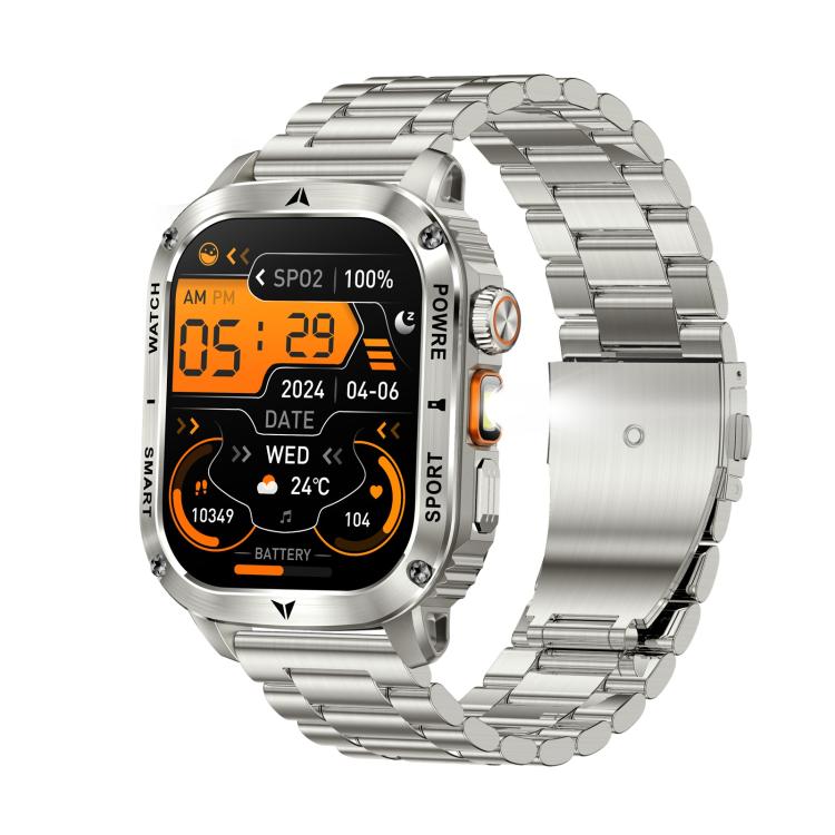 AK80 BT Call Smart Watch, Support Blood Oxygen / Blood Pressure / Heart Rate / Sports Wellness Tracking Fitness Tracker(Silver 3-Bead Steel) - free shipping - PMC TechLife - Order now!