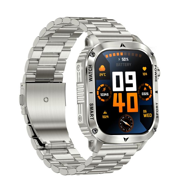 AK80 BT Call Smart Watch, Support Blood Oxygen / Blood Pressure / Heart Rate / Sports Wellness Tracking Fitness Tracker(Silver 3-Bead Steel) - free shipping - PMC TechLife - Order now!