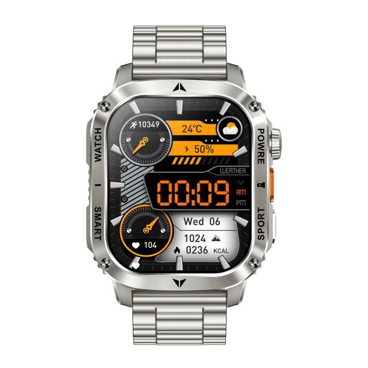 AK80 BT Call Smart Watch, Support Blood Oxygen / Blood Pressure / Heart Rate / Sports Wellness Tracking Fitness Tracker(Silver 3-Bead Steel) - free shipping - PMC TechLife - Order now!