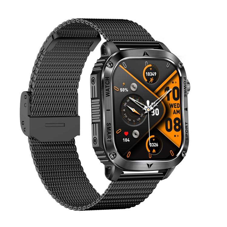 AK80 BT Call Smart Watch, Support Blood Oxygen / Blood Pressure / Heart Rate / Sports Wellness Tracking Fitness Tracker(Black Mesh Steel) - free shipping - PMC TechLife - Order now!