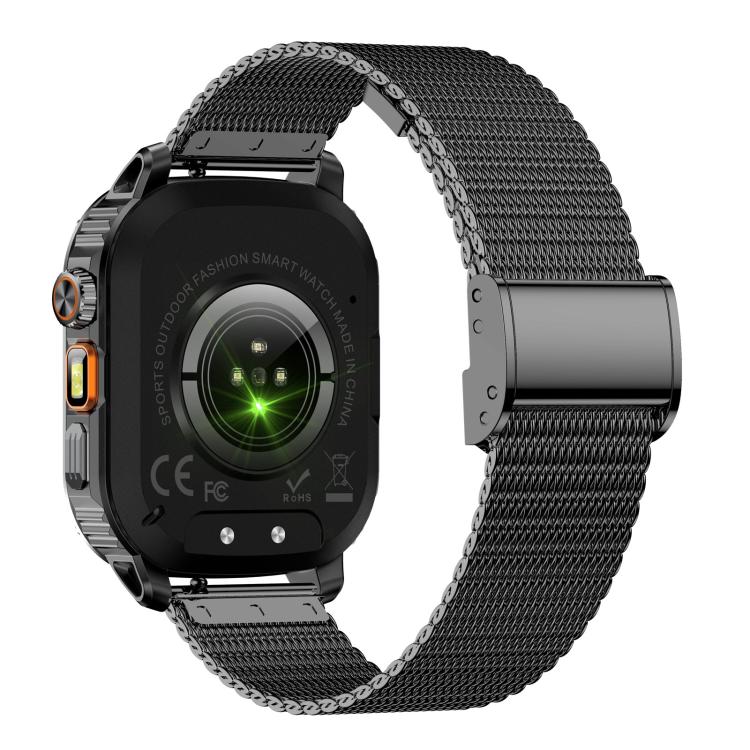 AK80 BT Call Smart Watch, Support Blood Oxygen / Blood Pressure / Heart Rate / Sports Wellness Tracking Fitness Tracker(Black Mesh Steel) - free shipping - PMC TechLife - Order now!