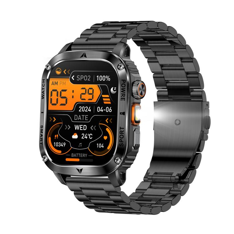 AK80 BT Call Smart Watch, Support Blood Oxygen / Blood Pressure / Heart Rate / Sports Wellness Tracking Fitness Tracker(Black 3-Bead Steel) - free shipping - PMC TechLife - Order now!