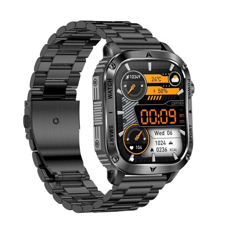 AK80 BT Call Smart Watch, Support Blood Oxygen / Blood Pressure / Heart Rate / Sports Wellness Tracking Fitness Tracker(Black 3-Bead Steel) - free shipping - PMC TechLife - Order now!