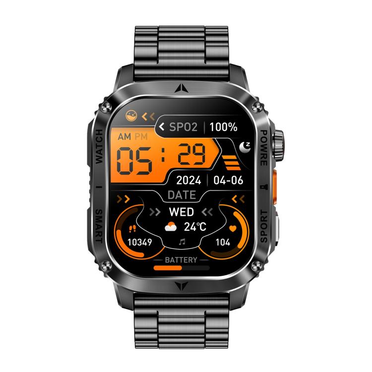 AK80 BT Call Smart Watch, Support Blood Oxygen / Blood Pressure / Heart Rate / Sports Wellness Tracking Fitness Tracker(Black 3-Bead Steel) - free shipping - PMC TechLife - Order now!