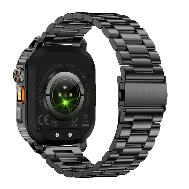 AK80 BT Call Smart Watch, Support Blood Oxygen / Blood Pressure / Heart Rate / Sports Wellness Tracking Fitness Tracker(Black 3-Bead Steel) - free shipping - PMC TechLife - Order now!