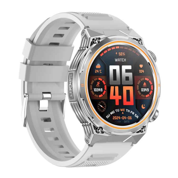 AK81 BT Call Smart Watch, Support Blood Pressure / Heart Rate / Sports Wellness Tracking Fitness Tracker(Silver Silicone) - free shipping - PMC TechLife - Order now!