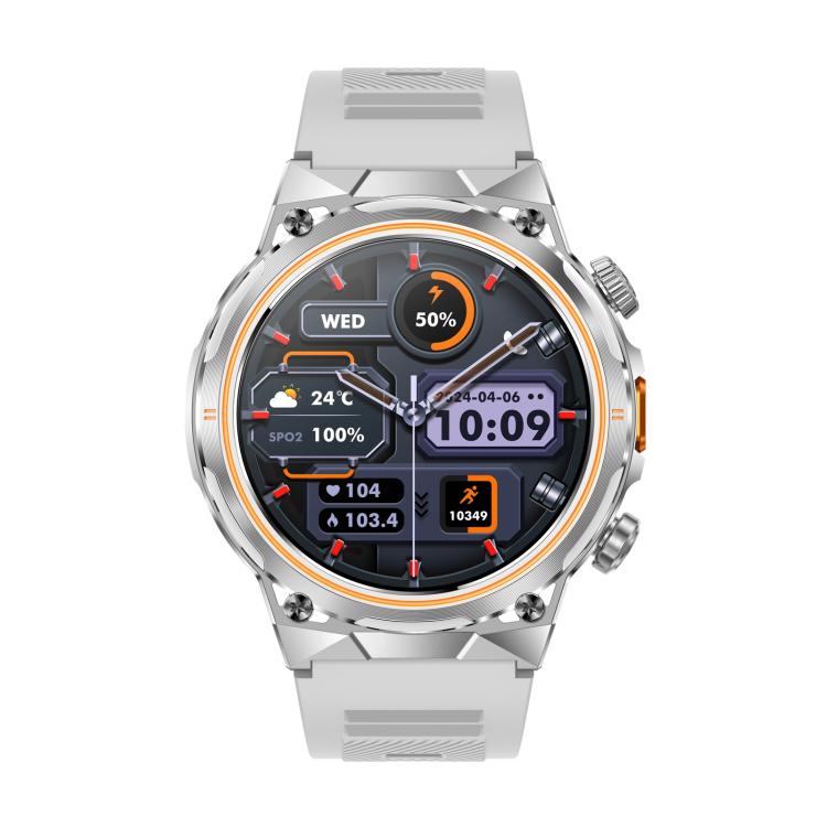 AK81 BT Call Smart Watch, Support Blood Pressure / Heart Rate / Sports Wellness Tracking Fitness Tracker(Silver Silicone) - free shipping - PMC TechLife - Order now!