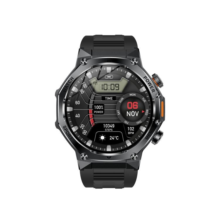AK82 BT Call Smart Watch, Support Blood Oxygen / Blood Pressure / Heart Rate / Sports Wellness Tracking Fitness Tracker(Space Gray Black Silicone) - free shipping - PMC TechLife - Order now!