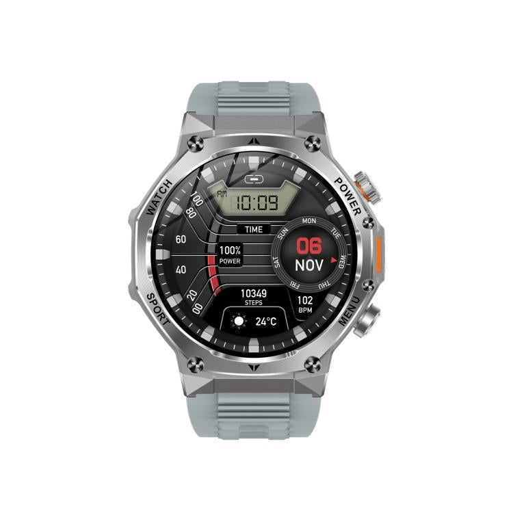 AK82 BT Call Smart Watch, Support Blood Oxygen / Blood Pressure / Heart Rate / Sports Wellness Tracking Fitness Tracker(Silver Grey Silicone) - free shipping - PMC TechLife - Order now!