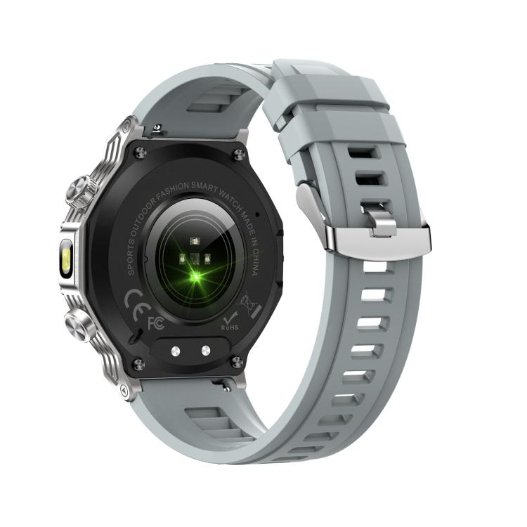 AK82 BT Call Smart Watch, Support Blood Oxygen / Blood Pressure / Heart Rate / Sports Wellness Tracking Fitness Tracker(Silver Grey Silicone) - free shipping - PMC TechLife - Order now!
