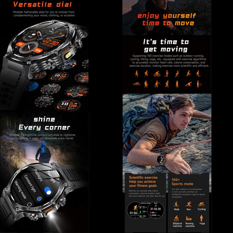 AK82 BT Call Smart Watch, Support Blood Oxygen / Blood Pressure / Heart Rate / Sports Wellness Tracking Fitness Tracker(Space Gray  Steel) - free shipping - PMC TechLife - Order now!