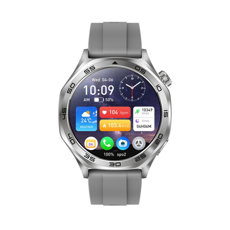 AK83 BT Call Smart Watch, Support Blood Pressure / Heart Rate / Sports Wellness Tracking Fitness Tracker(Steel Grey Silicone) - free shipping - PMC TechLife - Order now!