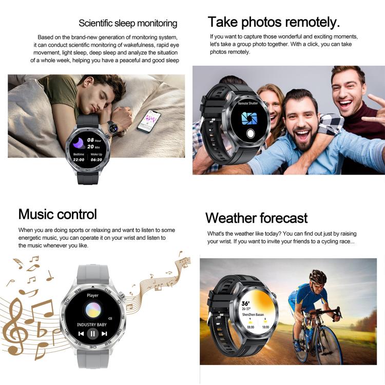 AK83 BT Call Smart Watch, Support Blood Pressure / Heart Rate / Sports Wellness Tracking Fitness Tracker(Steel Grey Silicone) - free shipping - PMC TechLife - Order now!