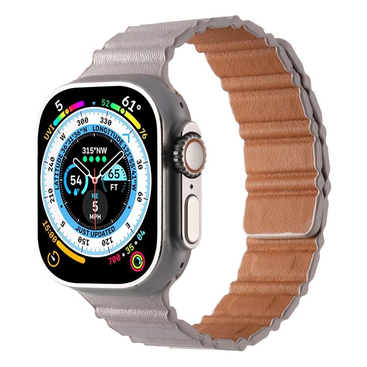For Apple Watch 42mm / 41mm / 40mm / 38mm Magnetic PU Leather Watch Band(Starlight) - Watch Bands by PMC TechLife | Online Shopping South Africa | PMC TechLife | Buy Now Pay Later Mobicred