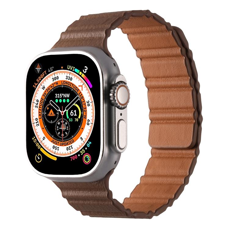 For Apple Watch 42mm / 41mm / 40mm / 38mm Magnetic PU Leather Watch Band(Bronzing) - Watch Bands by PMC TechLife | Online Shopping South Africa | PMC TechLife | Buy Now Pay Later Mobicred