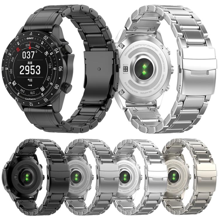 For Gamin 26mm Safety Buckle Pure Titanium Metal Watch Band(Silver) - free shipping - PMC TechLife - Order now!