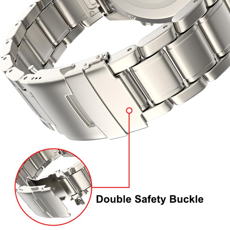 For Gamin 22mm Safety Buckle Pure Titanium Metal Watch Band(Silver) - free shipping - PMC TechLife - Order now!