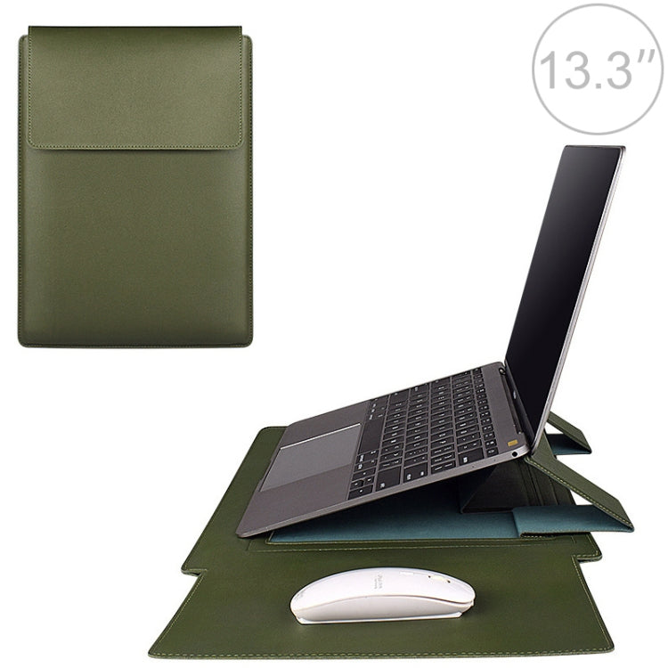 PU05 Sleeve Leather Case Carrying Bag for 13.3 inch Laptop(Green) - free shipping - PMC Jewellery - Order now!