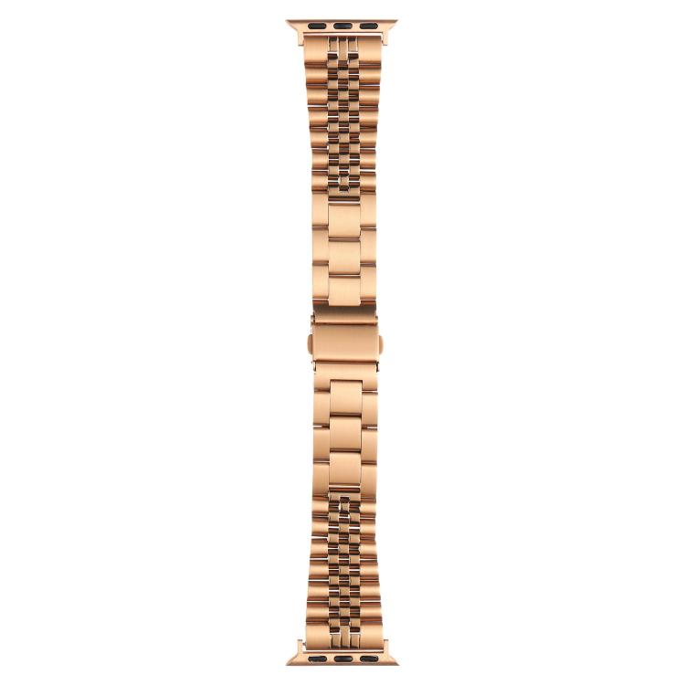 For Apple Watch 46mm / 49mm / 45mm / 44mm Quick Release Five-bead Metal Watch Band(Rose Gold) - free shipping - PMC TechLife - Order now!