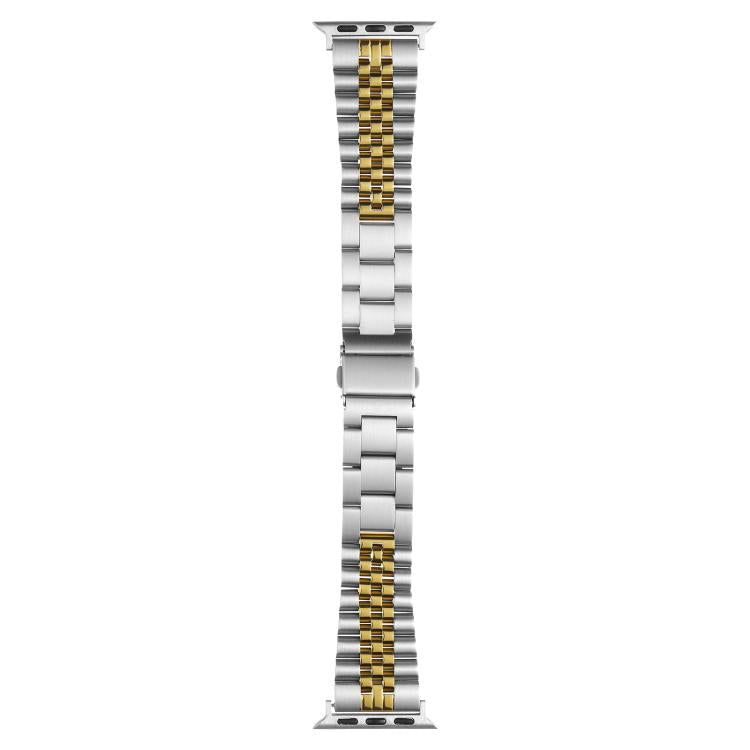For Apple Watch 46mm / 49mm / 45mm / 44mm Quick Release Five-bead Metal Watch Band(Silver Gold) - free shipping - PMC TechLife - Order now!