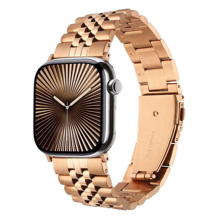 For Apple Watch 42mm / 41mm / 40mm / 38mm Quick Release Five-bead Metal Watch Band(Rose Gold) - free shipping - PMC TechLife - Order now!