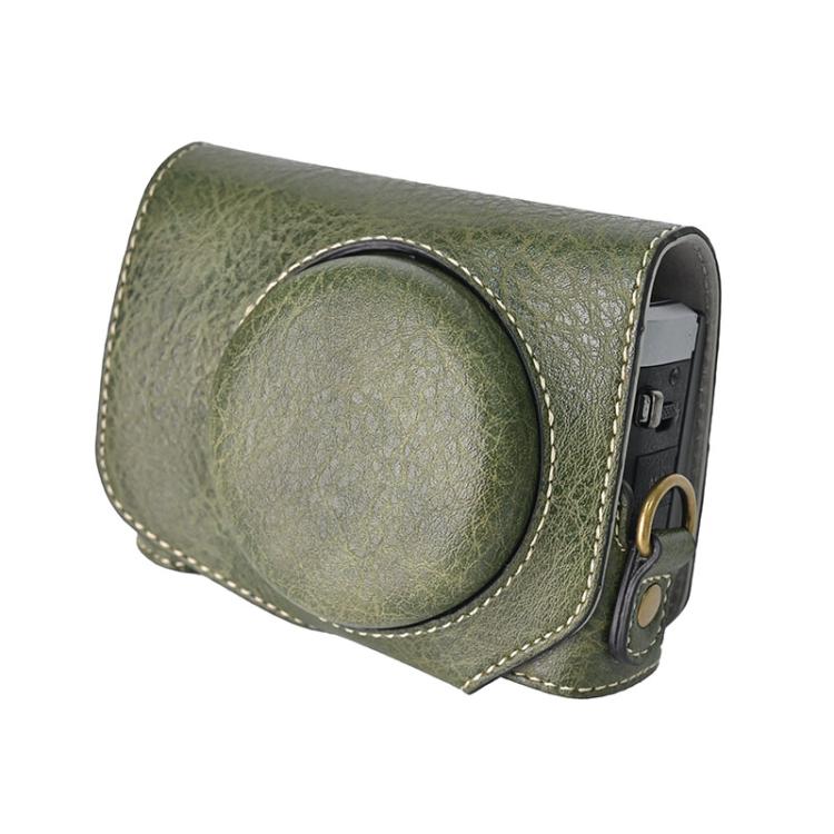For Canon G7 X Mark III / G7X3 Retro Litchi Texture Leather Full Body Camera Case Bag with Strap(Green) - free shipping - PMC TechLife - Order now!