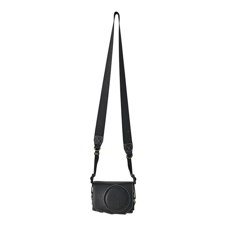 For Canon G7 X Mark III / G7X3 Retro Litchi Texture Leather Full Body Camera Case Bag with Strap(Black) - free shipping - PMC TechLife - Order now!