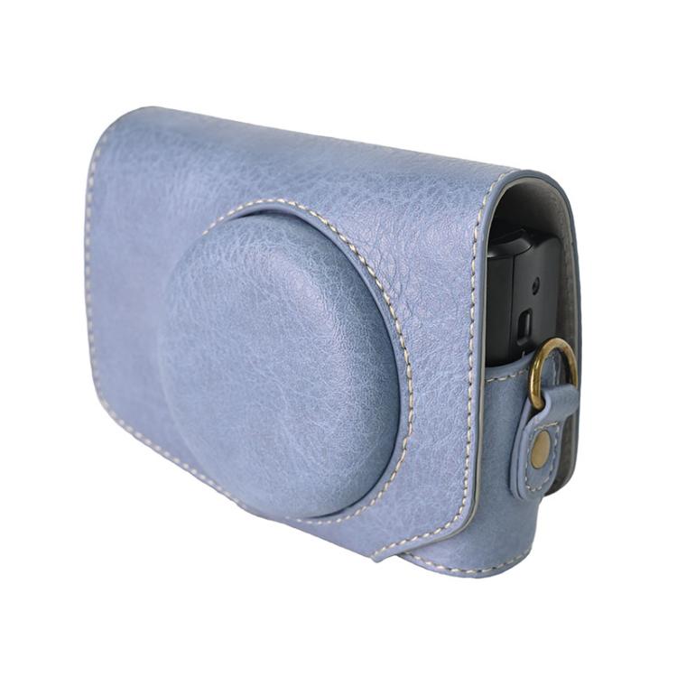 For Canon PowerShot SX740 HS Retro Litchi Texture Leather Full Body Camera Case Bag with Strap(Blue) - free shipping - PMC TechLife - Order now!