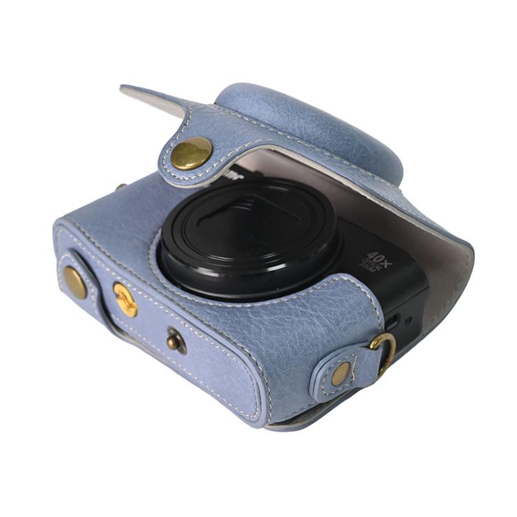 For Canon PowerShot SX740 HS Retro Litchi Texture Leather Full Body Camera Case Bag with Strap(Blue) - free shipping - PMC TechLife - Order now!