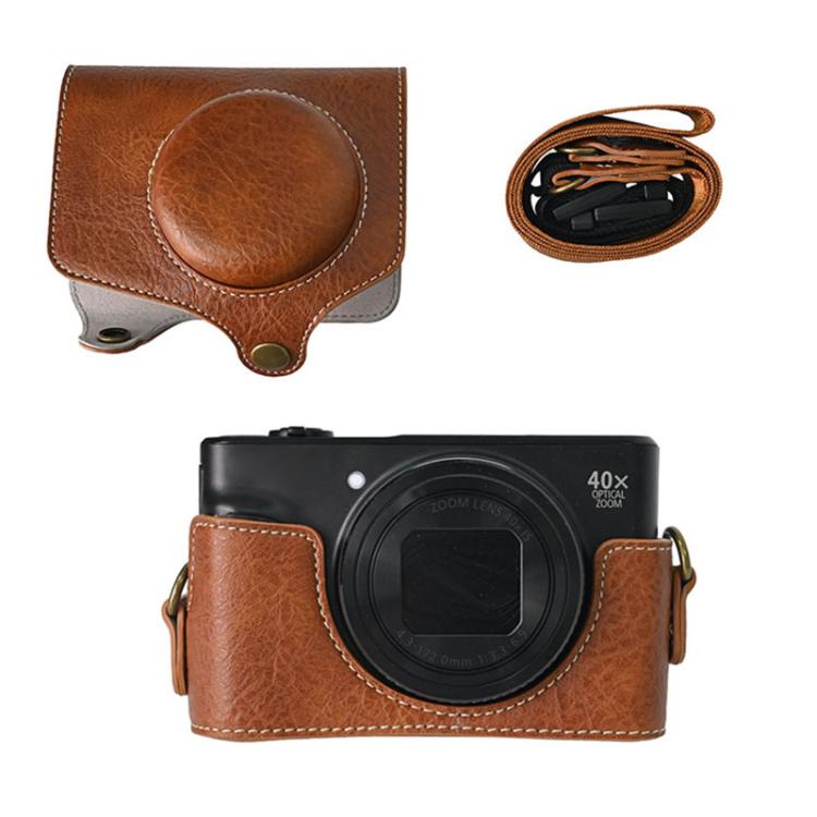 For Canon PowerShot SX740 HS Retro Litchi Texture Leather Full Body Camera Case Bag with Strap(Coffee) - free shipping - PMC TechLife - Order now!