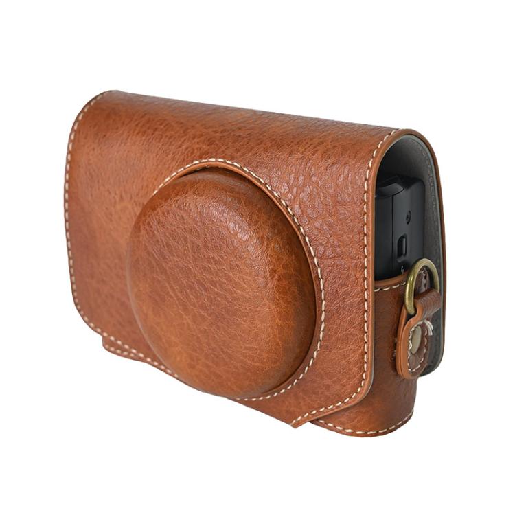 For Canon PowerShot SX740 HS Retro Litchi Texture Leather Full Body Camera Case Bag with Strap(Coffee) - free shipping - PMC TechLife - Order now!